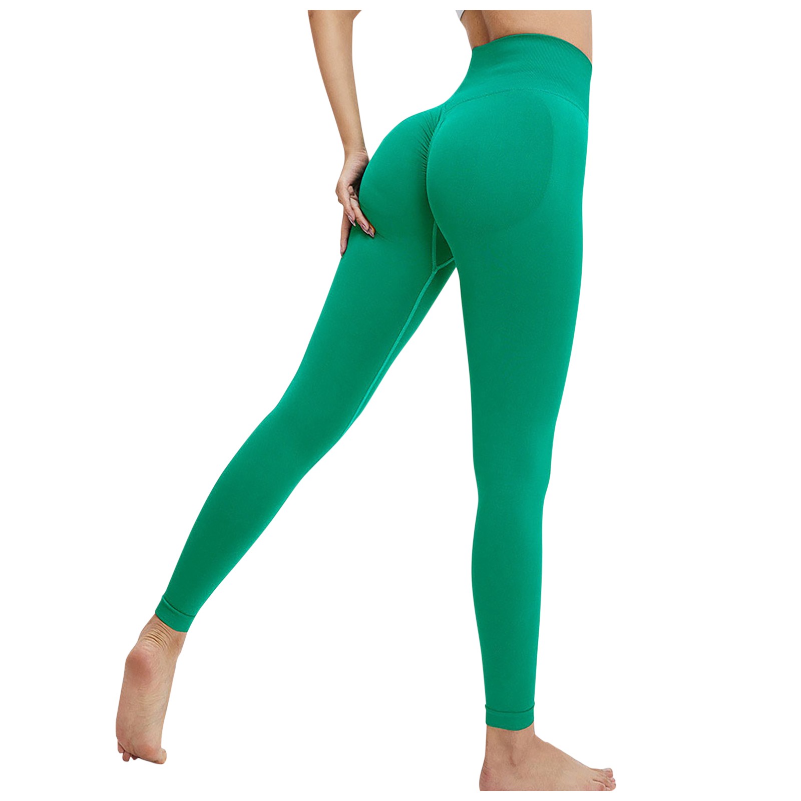 thumbnail image 1 of Pantalones de yoga sin costuras para mujer, color melocotón, de nylon y spandex, de cintura alta, para fitness, running, yoga y uso diario, 1 of 4